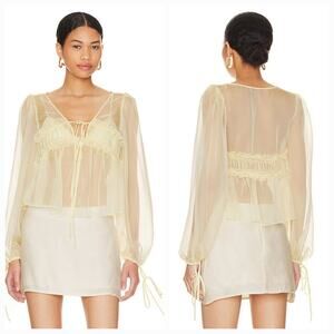 LPA Sheer Yellow Blouse